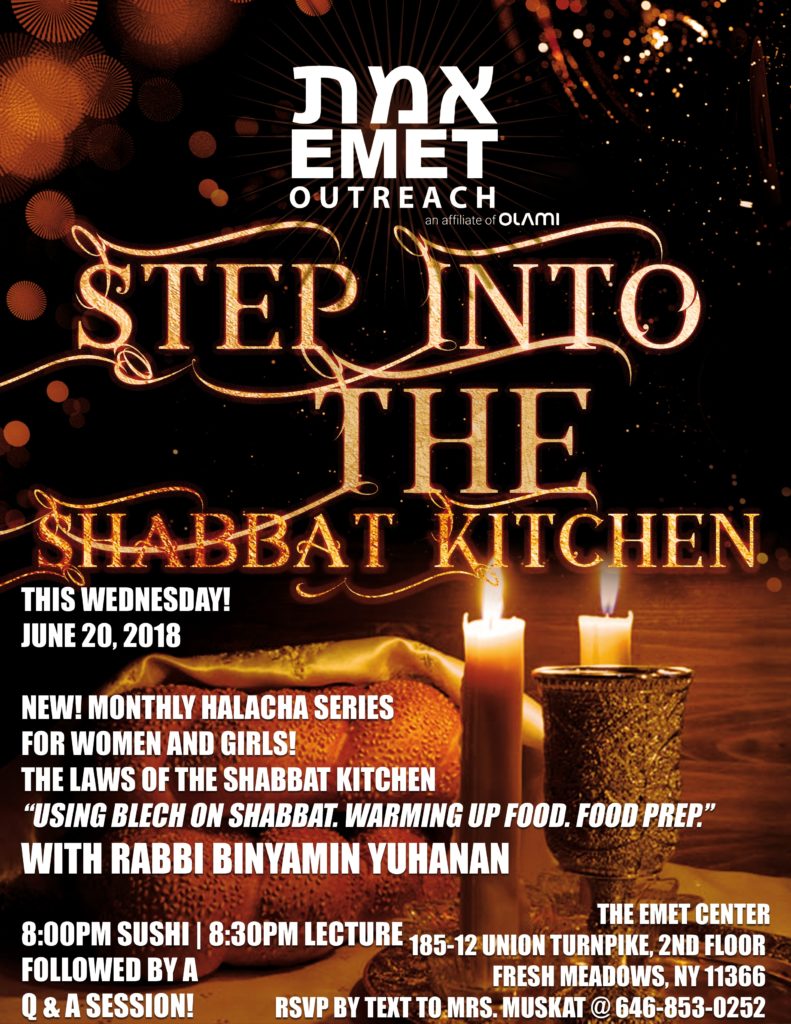 Flyer R Yuhanan Step Into The Shabbat Kitchen